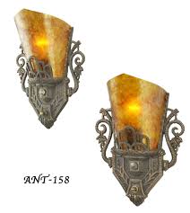 These lights come in a variety designs and styles ranging from plug in wall lights, flush mounted lights against a wall to numerous styles wall arms, sconce shapes and shades in a variety of combinations. Vintage Hardware Lighting Pair Of Antique Restored Art Deco Wall Sconces Ant 158