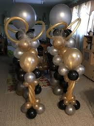 Black And White Balloons Gold Silver White Black Balloon Stand Black And White Balloons 60th Birthday Party Balloon Stands