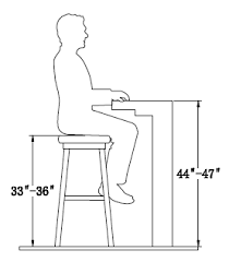 Standard bar height stools are generally 29 to 32 tall and paired with bar tables that are 41 to 43 high. Https Www Overstock Com Downloads Pdf Bar 20stool 20height 20to 20table 20height 5390 Pdf