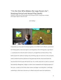 Save and analyze your games. Pdf I M The One Who Makes The Lego Racers Go Studying Virtual And Actual Play