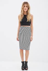Black And White Striped Pencil Skirt Striped Midi Skirt Striped Midi Skirt Womens Skirt Pencil Skirt Outfits