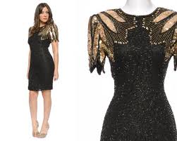 Black And Gold Dresses For Women Your Place To Buy And Sell All Things Handmade Black Gold Sequin Dress Dresses Fashion