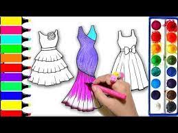Playtube pk ultimate video sharing website. Barbie Dress Coloring Pages Art Colors For Kids Draw Princess Dresses Youtube Princess Drawings Barbie Drawing Drawing For Kids