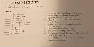 Cryptorchidism is failure of one or both testes to descend into the scrotum; Solved Matching Exercises Match Each Term With The Approp Chegg Com