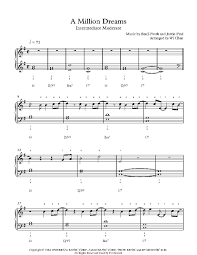 Play the vocal line in the right hand if you don't want to sing. A Million Dreams By Benji Pasek Justin Paul Piano Sheet Music Intermediate Level