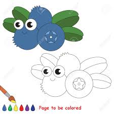 Download and print free blueberry muffin holding on notebook coloring pages. Funny Blueberry To Be Colored Coloring Book To Educate Kids Learn Colors Visual Educational Game Easy Kid Gaming And Primary Education Simple Level Of Difficulty Coloring Pages Royalty Free Cliparts Vectors And