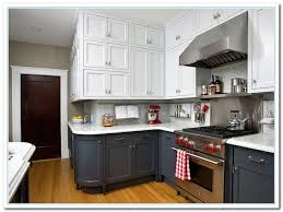 Home design ideas > kitchen > two tone kitchen cabinets black and white. Two Tone Kitchen Cabinets Dark And White My Ideal Home