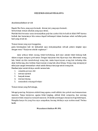 Contoh ceramah singkat hari kiamat. Kejujuran Adalah Segalanya Pdf