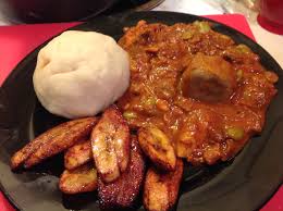 Cover the pot with enough water (around 2 cups) and cook for 30 min or until the meat is almost tender. Egusi Soup Nigerian Chicken Stew Fufu And Sweet Fried Plantain Justperry