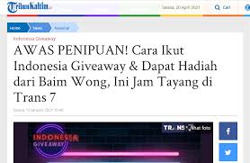 We did not find results for: Salah Baim Wong Adakan Giveaway Sebesar Rp100 Juta Turnbackhoax Id