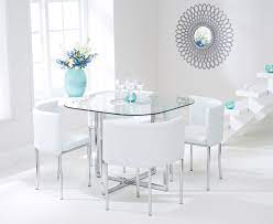 Oak and rubberwood make good materials for. Abingdon Stowaway Dining Set With 4 White Dining Chairs