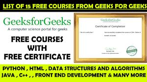Diploma course in computer application fees varies from private to government institutes worldwide. Geeks For Geeks Free Courses Geeks For Geeks Free Certificate