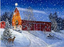 Looking for the best wallpapers? Country Christmas Snow Painting By Richard De Wolfe
