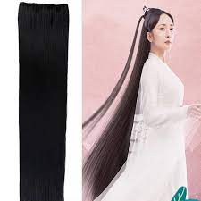 It has an amazing length of 207 cm (6 ft 9in), 47 cm longer than her height. 80 100cm Female Long Straight Wig Cosplay Chinese Little Dragon Girl One Piece Long Hair Ancient Hanfu Hair Extension Costume Movie Tv Costumes Aliexpress
