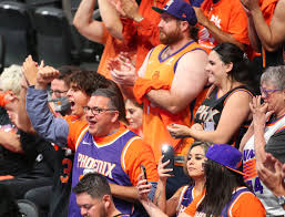 Mens phoenix suns devin booker jersey 2021 stitched split white purple details. Fans At Phoenix Suns Arena For Game 5 Show There S No Place Like Home