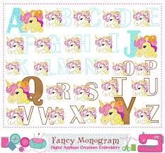 Collection of alphabet letters magic world vector illustration graphic design vector illustration. Rainbow Unicorn Letters Applique Alphabet Embroidery Etsy