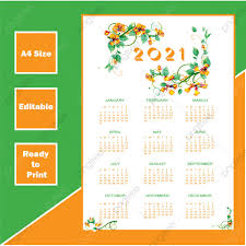 Hier finden sie den kalender 2021 mit nationalen und anderen feiertagen für deutschland. Free Flower Beautiful 2021 New English Calendar Template Download On Pngtree