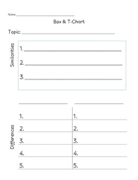Box T Chart G O For Comparing And Contrasting