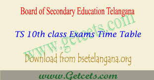 Ts Ssc Time Table 2021 Bse Telangana 10th Class Exam Dates Pdf