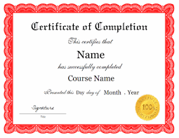 Fillable free blank certificate templates. Certificate Of Completion Template