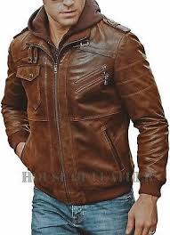Pin On Leather Jacket With Hood