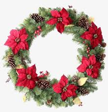 Garland transparent background has a transparent background. Green Christmas Wreath Png Christmas Wreath With Poinsettia Png Transparent Png 1000x1000 Free Download On Nicepng
