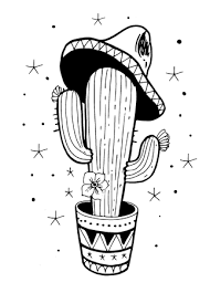 Fiesta cactus and sombrero cocktail picks. Cactus In A Pot With Flowers And Sombrero Old School Tattoo Style Vector Illustration Royalty Free Vector Graphics