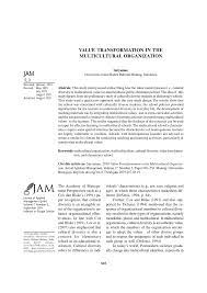 Dan juga sebuah kata yang diambil dari sebuah kata benda. Pdf Value Transformation In The Multicultural Organization