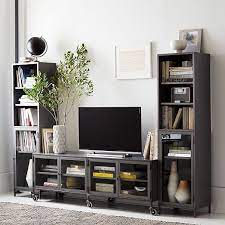 Industrial Metal Media Console Large Home Decor Decor Metal Media Console