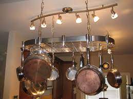 Pin By Jo Alveredus On Dream Home Apartment Kitchen Ideas Design Kitchen Island Lighting Pot Rack Hanging