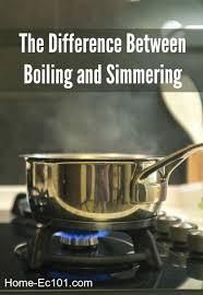 When a dish has been boiling, simmering means to 'almost boil', or slow down the boil. The Difference Between Boiling And Simmering Home Ec 101