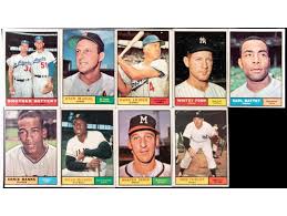 1961 topps base set baseball cards. Collection Of Nine 1961 Topps Baseball Cards Mostly Stars 123918 Black Rock Galleries