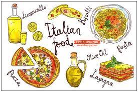 Watercolor Italian Food By Alexrockheart On Creativemarket Italian Recipes Food Clipart Pizza Drawing
