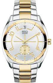 Esq Origin - Womens Esq Origin Watch 36 Mm Wide Tonneau-shaped Two-toned Solidyellow Gold Ion-plated Stai Stainless Steel Bracelet Movado Wristwatch Fashion
