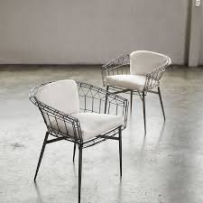 Palecek Terrasse Outdoor Occasional Chair Powder Coated And Hand Welded Steel Frame And Legs In Rattan Dining Chairs Unique Chairs Design Wire Outdoor Chairs