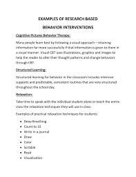 Maybe you would like to learn more about one of these? Examples Of Research Based Behavior Interventions