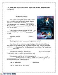 Peter Pan Chapter 4 Interactive Worksheet Vocabulary In Context Reading Comprehension Esl Vocabulary