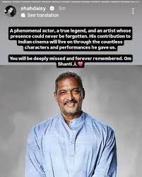 Actress @shahdaisy pays an emotional tribute, remembering a phenomenal actor,  a true legend and an artist whose contribution to Indian cinema will always  live on. 🕊️❤️ #DaisyShah #NanaPatekar #IndianC