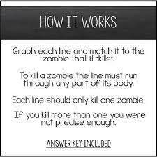 This vocabulary cheat sheet is a tool for students when deciphering word problems! Graphing Lines Zombies Graphing Lines In Point Slope Form Activity