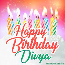 See more ideas about cake, cupcake. Happy Birthday Gif For Divya With Birthday Cake And Lit Candles Download On Funimada Com