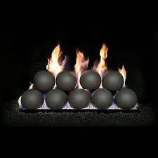 Fire logs + see all. Real Fyre Vented Fireplace Ball Set 5 Woodland Direct