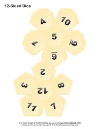 Printable Paper Dice Template Pdf Make Your Own 6 10 12 Sided Dice Dice Template 12 Sided Dice Printable Paper