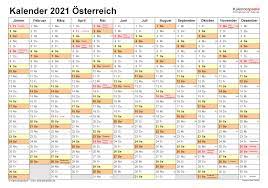 In den usa beginnt der jahreskalender immer mit der kalenderwoche 1. Kalender 2021 Osterreich Zum Ausdrucken Als Pdf