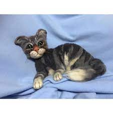 el yapimi kece kedi handmade wetfelting