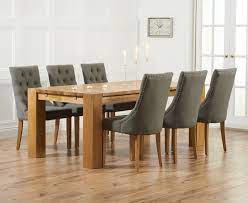 Oak dining chairs for solid style. Madrid 200cm Solid Oak Dining Table With Pacific Fabric Chairs Madrid