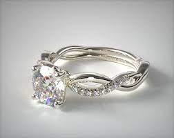 14k White Gold Solo Infinity Engagement Ring Infinity Engagement Ring Twist Diamond Engagement Rings Micro Pave Engagement Rings