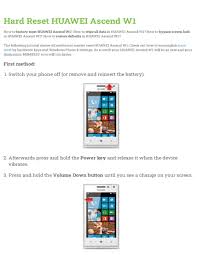How to delete my android mobile pin. Hard Reset Huawei Ascend W1 Manualzz