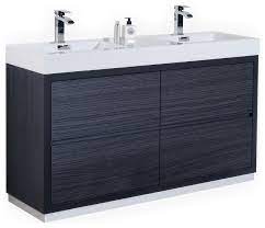 Shop our best selection of free standing single sink vanities at hayneedle, where you can buy online while you explore our room designs and curated looks for tips … Bliss 60 Double Sink Free Standing Bathroom Vanity High Gloss White Modern Bathroom Vanities And Sink Consoles By Kubebath Llc Fmb60d Go Houzz