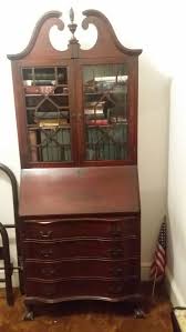 This vintage item use as decoration to make your. Antique Mahogany Secretary With Slant Desk Hutch Chair With Ball Claw Feet For Sale In High Point Nc Offerup