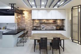 風格系豪宅 工業風韻味餐廳 brick wall decor red brick walls prefab homes